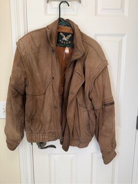 Adler Men's Brown Vintage Leather Bomber Jacket